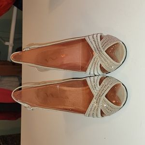 Silver slingback heels